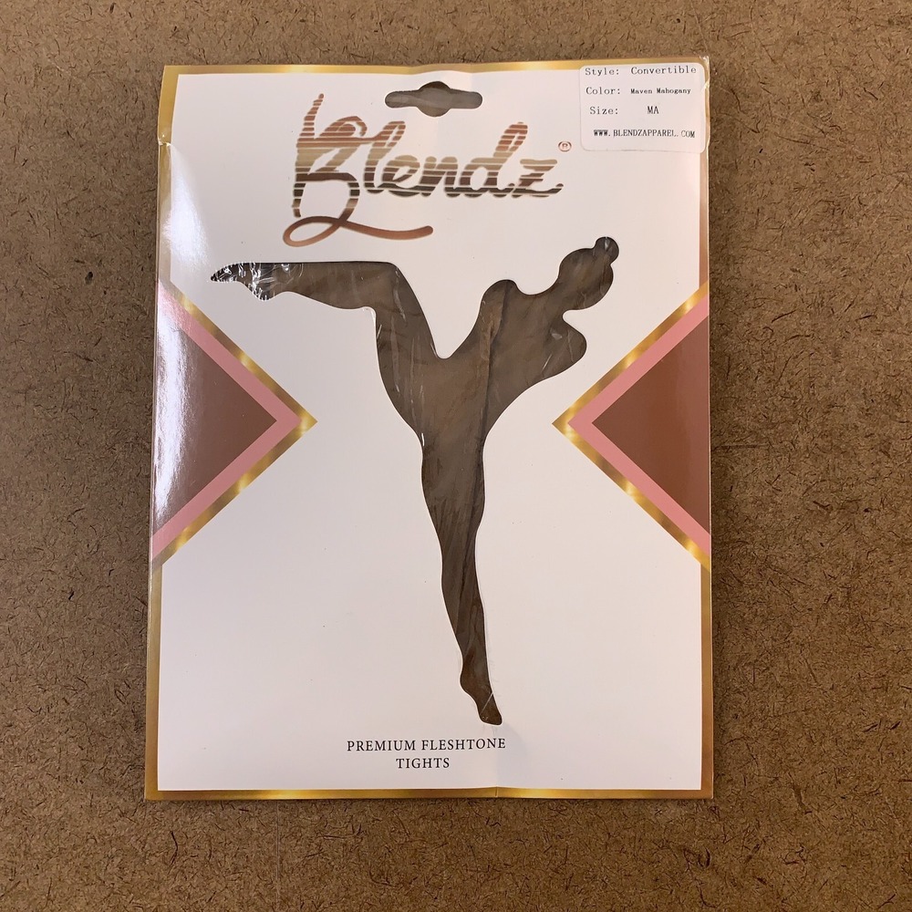 Blendz Medium Adult Maven Mahogany Premium Fleshtone Convertible Tights NWT